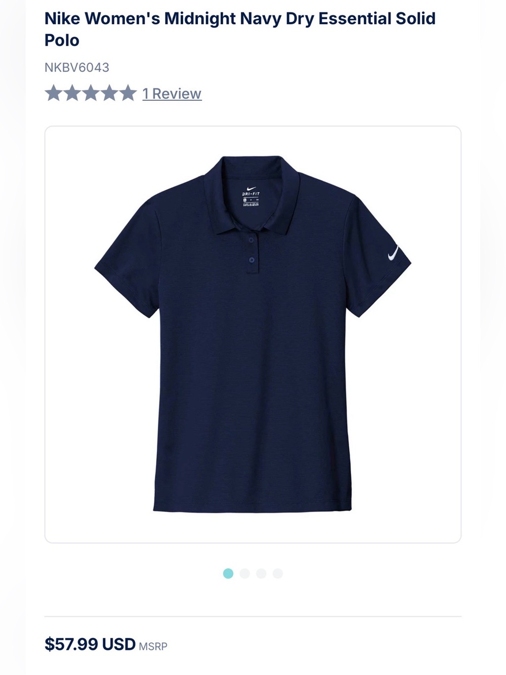 Nike Women's Navy Blue Dri-FIT Polo